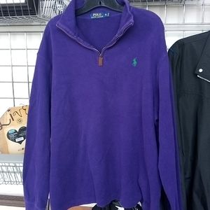 Ralph Lauren Royal Purple 1/4 Zip Pullover Sweater Size XL EUC